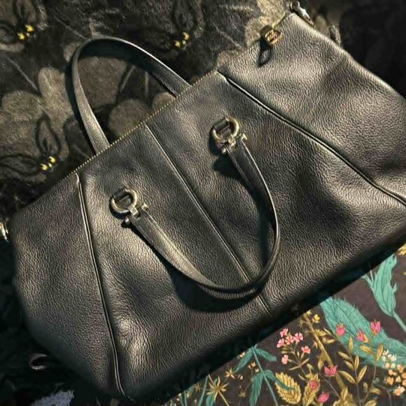 Coach Primrose Pebble Satchel Bag Leather Black Crossbody - See pics! - Picture 14 of 16